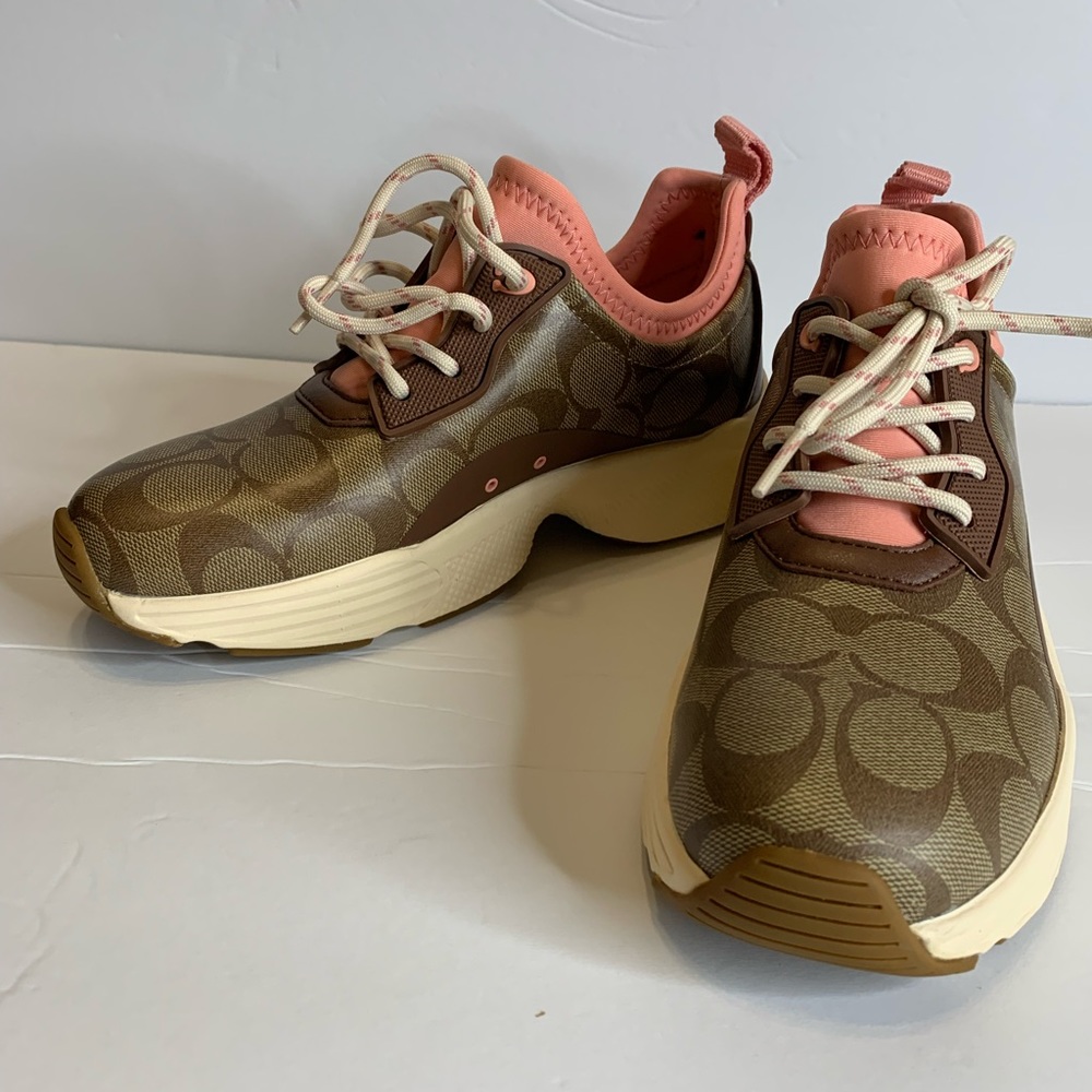 Coach Tech Runner Sneakers Khaki/Saddle Size 6